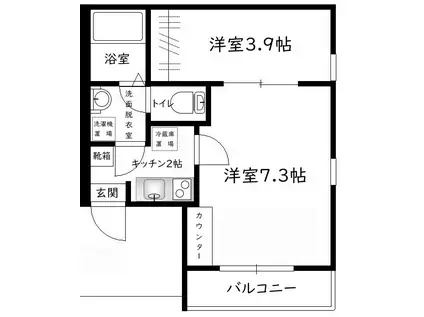 F-STAGE YOKOSUKA(2K/2階)の間取り写真