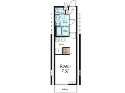 リブリ・加倉(1K/2階)の間取り写真