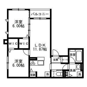 LUCE A棟・B棟 A棟(2LDK/2階)の間取り写真