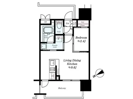 グランフォーレプライム高宮(1LDK/7階)の間取り写真