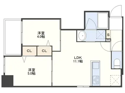 FORBIS馬町(2LDK/6階)の間取り写真