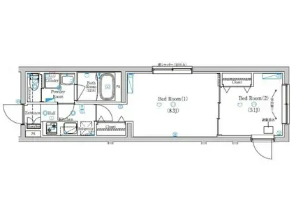 MIND OJIMA(2K/2階)の間取り写真