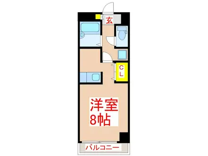 新屋敷山元マンション(1K/5階)の間取り写真