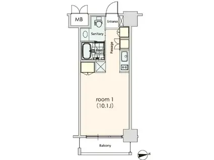 カスタリア芝公園(ワンルーム/2階)の間取り写真