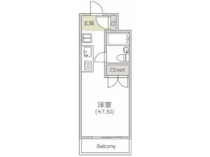 トラスティふじの木(1K/3階)の間取り写真