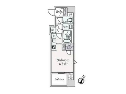 ルジェンテ日暮里(ワンルーム/13階)の間取り写真