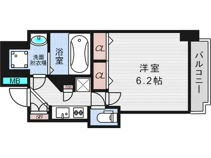 ミラージュパレス北梅田(1K/8階)の間取り写真