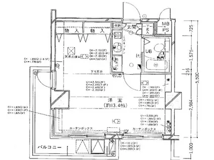 ベルエール方南町(1K/6階)の間取り写真