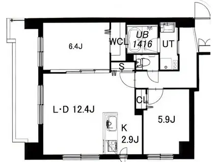 グリーンヒル真駒内(2LDK/5階)の間取り写真