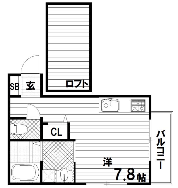 REGULUS須磨(ワンルーム/2階)の間取り写真