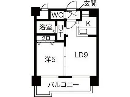ノーザンライト平岸(1LDK/9階)の間取り写真