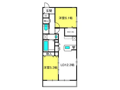 SPICA(2LDK/2階)の間取り写真