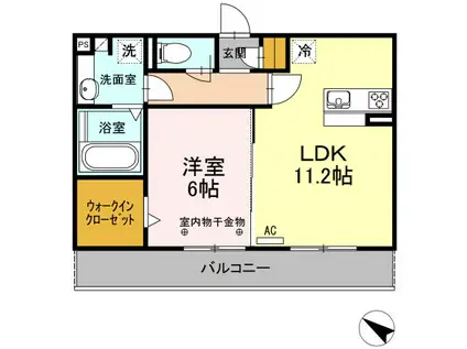 ペルソーナ(1LDK/2階)の間取り写真
