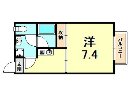 SCARLET HILLS(1K/1階)の間取り写真