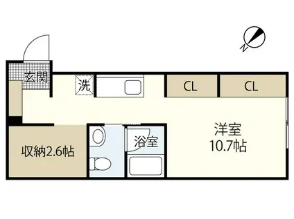 プリマヴェーラ大野中央(ワンルーム/2階)の間取り写真