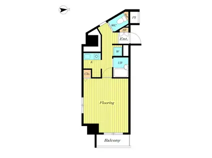 スカイコート高輪(1K/9階)の間取り写真