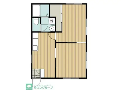 西武多摩湖線 一橋学園駅 徒歩8分 2階建 築34年(2DK/1階)の間取り写真