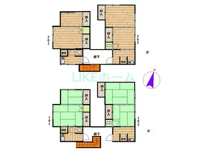 神田荘(2K/1階)の間取り写真