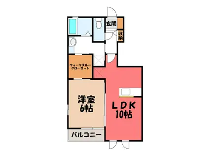 ガーデンハイツリリーフ II(1LDK/1階)の間取り写真