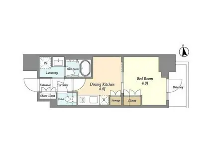 アドバンス三本松(2LDK/4階)の間取り写真