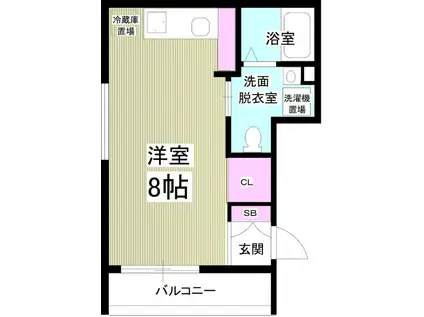 MOKU(ワンルーム/3階)の間取り写真