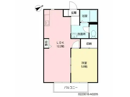 シャーメゾン不知火(1LDK/2階)の間取り写真
