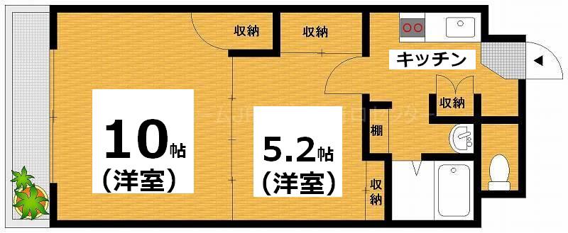 エイトバレー上天満(2K/9階)の間取り写真