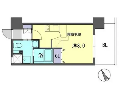 F・PARC GRANDMARK天神(ワンルーム/9階)の間取り写真