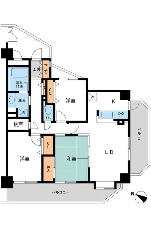 グラディート久米川(3LDK/4階)の間取り写真