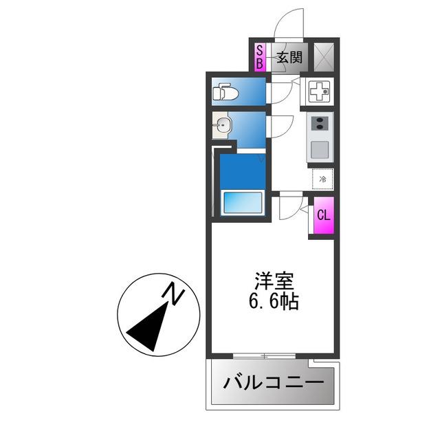 S-RESIDENCE堺湊駅前AZURE(1K/8階)の間取り写真