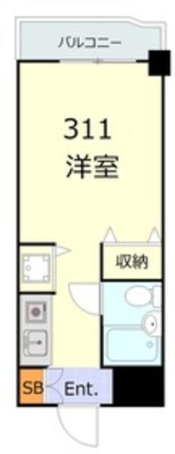 ライオンズマンション仲六郷(ワンルーム/3階)の間取り写真