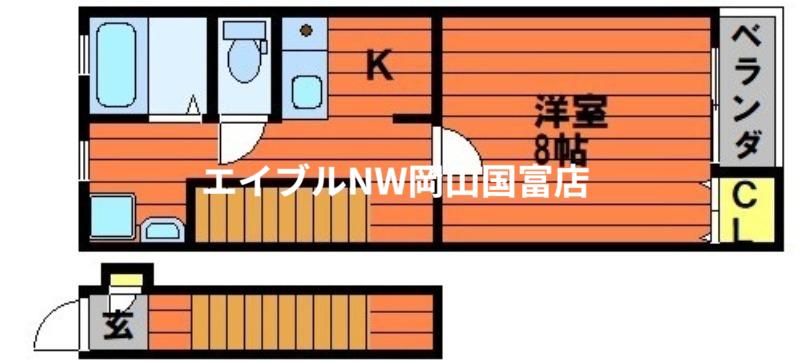 パシフィコ ノヴァ B棟(1K/2階)の間取り写真