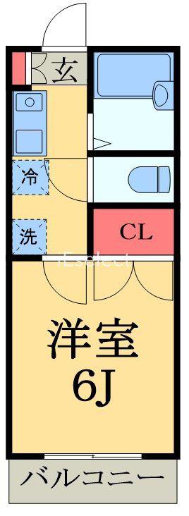 ペピーノ(1K/2階)の間取り写真