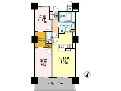 ロイヤルパークスERささしま サウス(2LDK/14階)の間取り写真