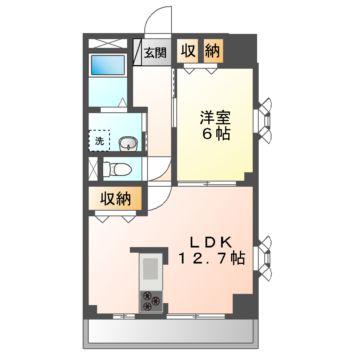 プログレス(1LDK/3階)の間取り写真