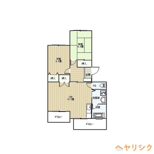サンハイツひさし(2LDK/3階)の間取り写真