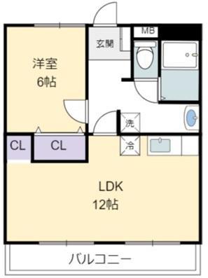 サニーコート船町(1LDK/1階)の間取り写真