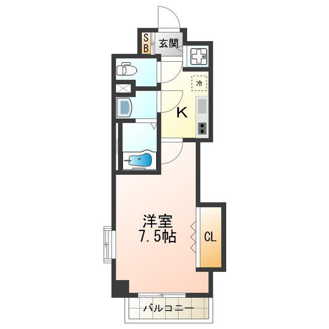 LUXE我孫子(1K/2階)の間取り写真