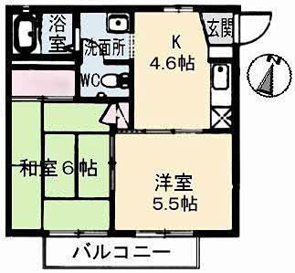 セフォラハイツ(2K/1階)の間取り写真