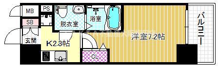 エスリード梅田北(1K/9階)の間取り写真