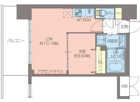 プレジオ御幣島(1LDK/11階)の間取り写真