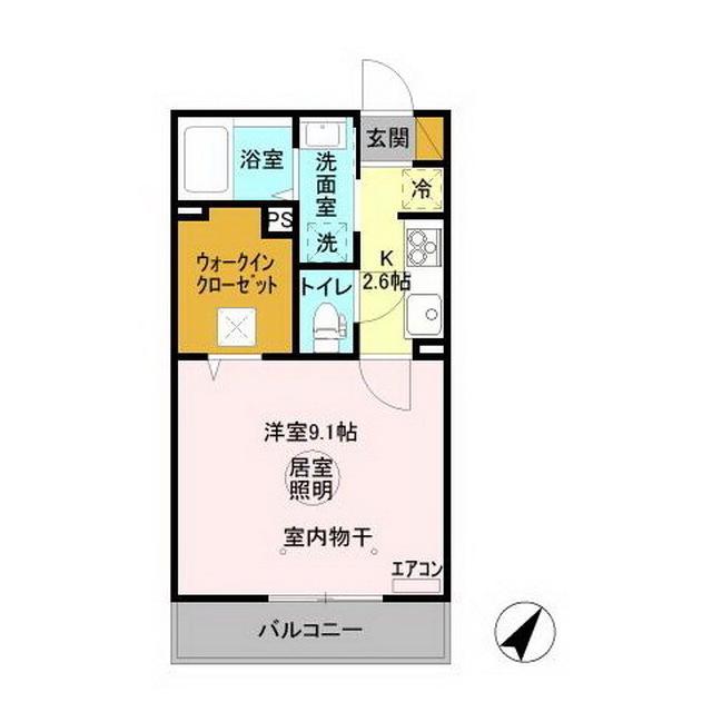 三の丸キャッスル A(1K/1階)の間取り写真