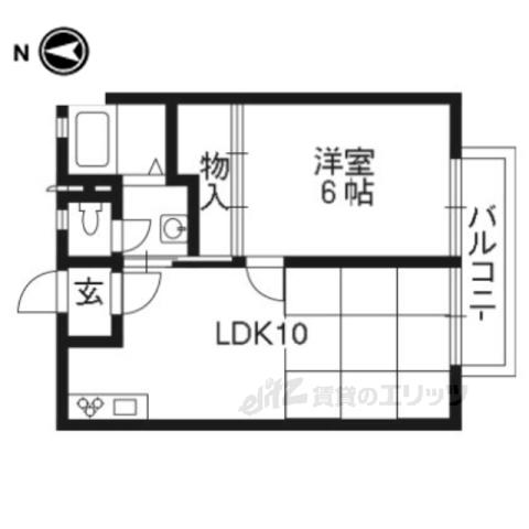 サンハイツB(1LDK/1階)の間取り写真