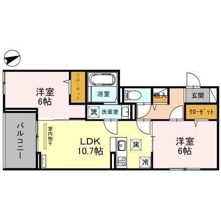リビエール(2LDK/1階)の間取り写真