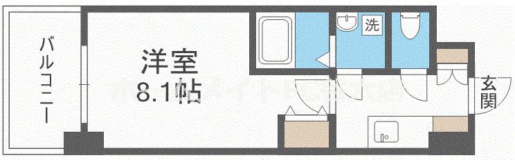 S-RESIDENCE緑橋SERIO(1K/8階)の間取り写真