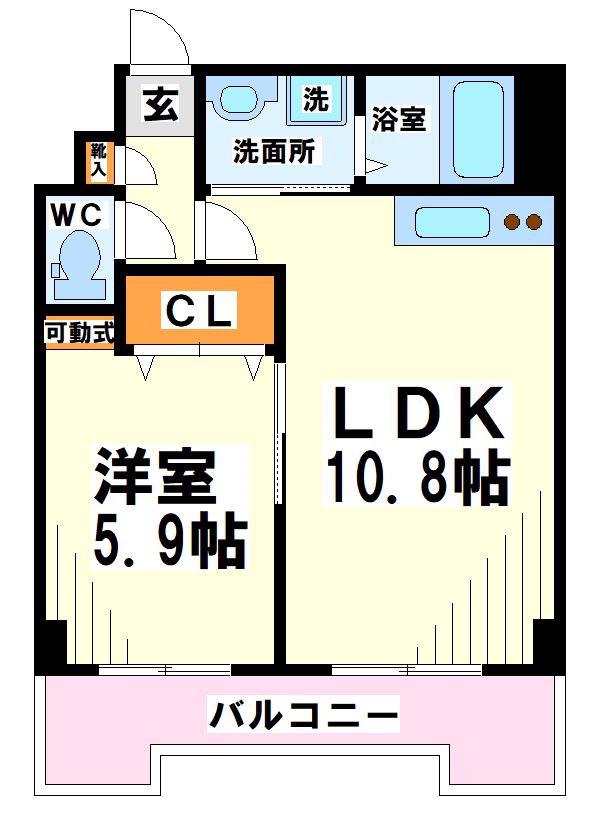 サニーガーデンARAI(1LDK/6階)の間取り写真
