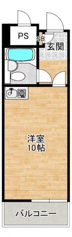 ミストラル川園(ワンルーム/5階)の間取り写真
