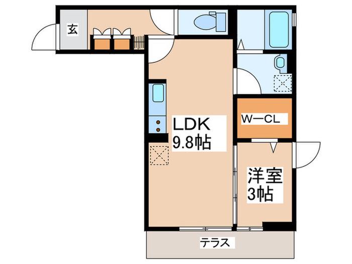 エコリブレ(1LDK/1階)の間取り写真