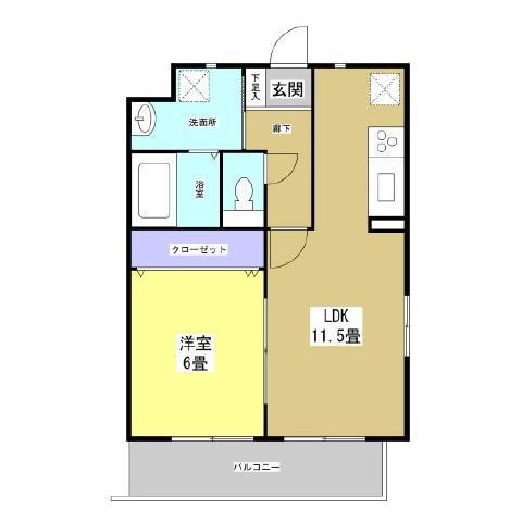 エムズドリームVI(1LDK/1階)の間取り写真