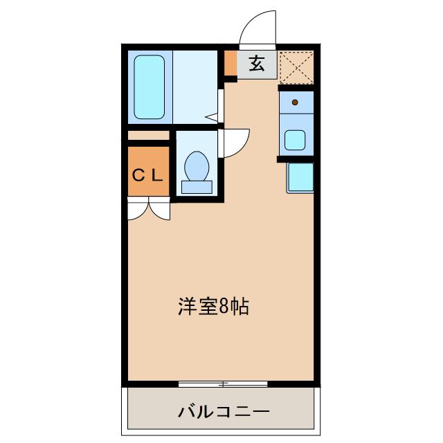 ロジュマンK(ワンルーム/2階)の間取り写真